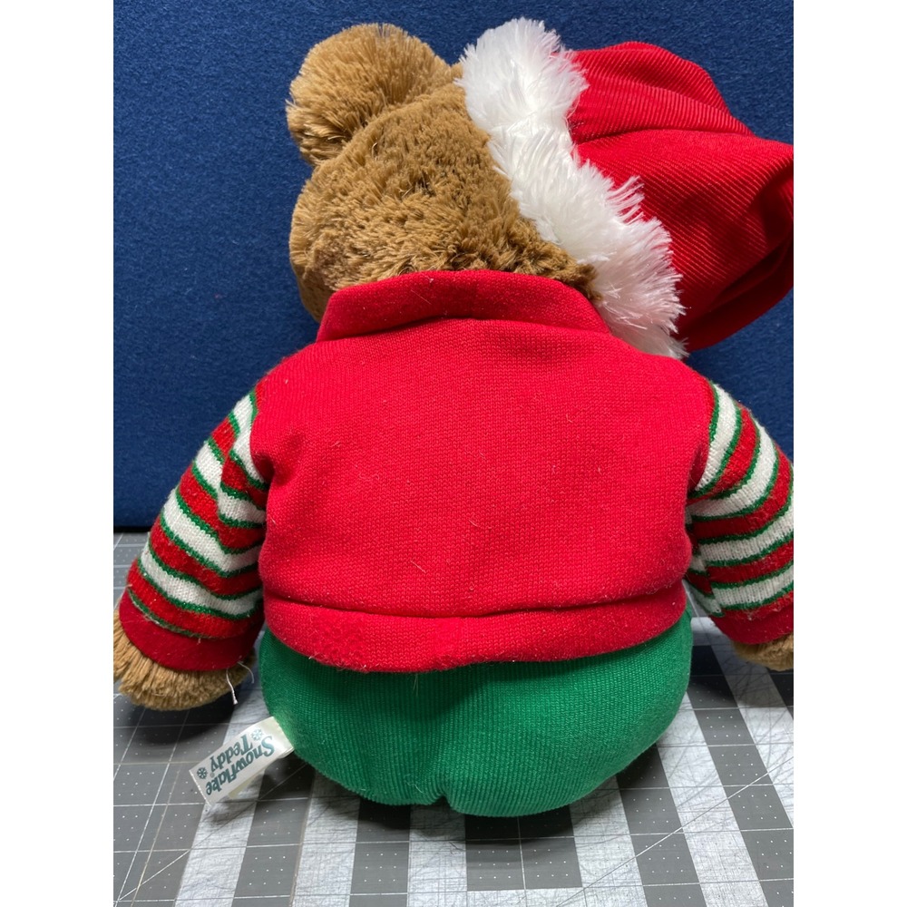 Snowflake Teddy Bear Brown‎ Red Green 2021 Holiday Christmas Striped Sweater - Picture 7 of 11